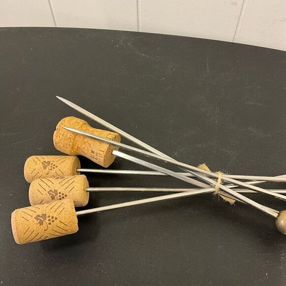 Vintage 1960s Rostfrei Solingen Set of 6 Brass Skewers Spear Fencing Foil - Picture 6 of 7